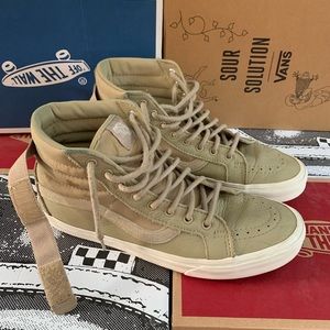 Vans SK-8 Hi  Tan Leather/Velcro Strap